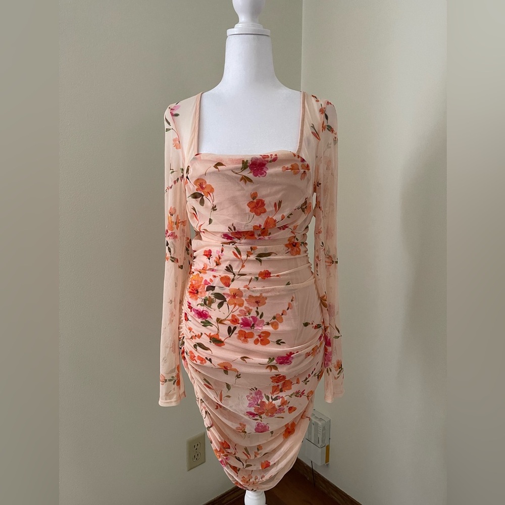 Peach Floral Dress